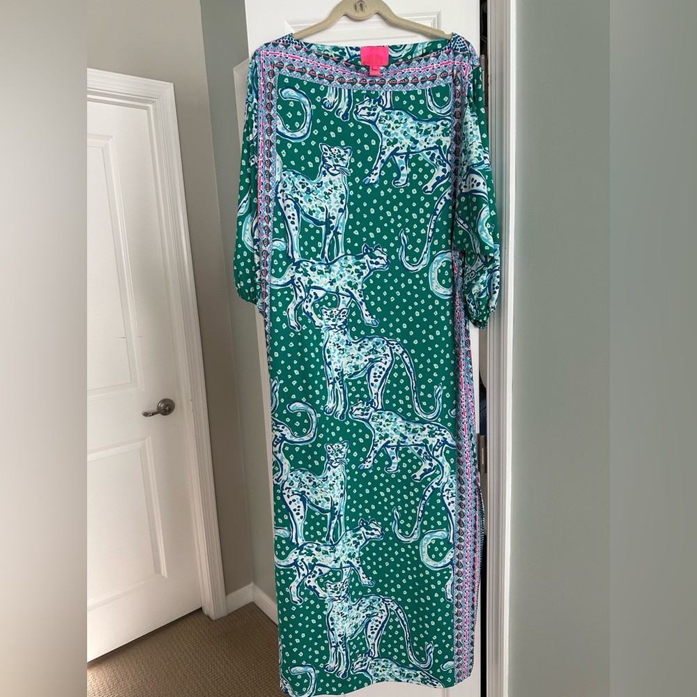 Lilly Pulitzer Green Leopard Print Maxi Dress